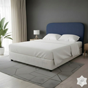 Ver imagem 4 de Cabeceira de Cama Box Queen 160cm Orgânica Azul Marinho - Veludo