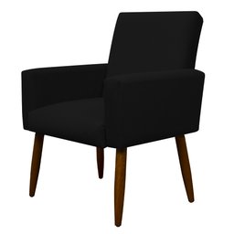 Poltrona Decorativa Nina Cadeira Escritório Recepção Brunaldi:preto - 2