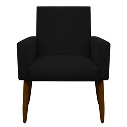 Poltrona Decorativa Nina Cadeira Escritório Recepção Brunaldi:preto - 1