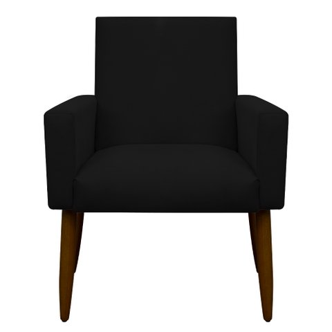 Poltrona Decorativa Nina Cadeira Escritório Recepção Brunaldi:preto