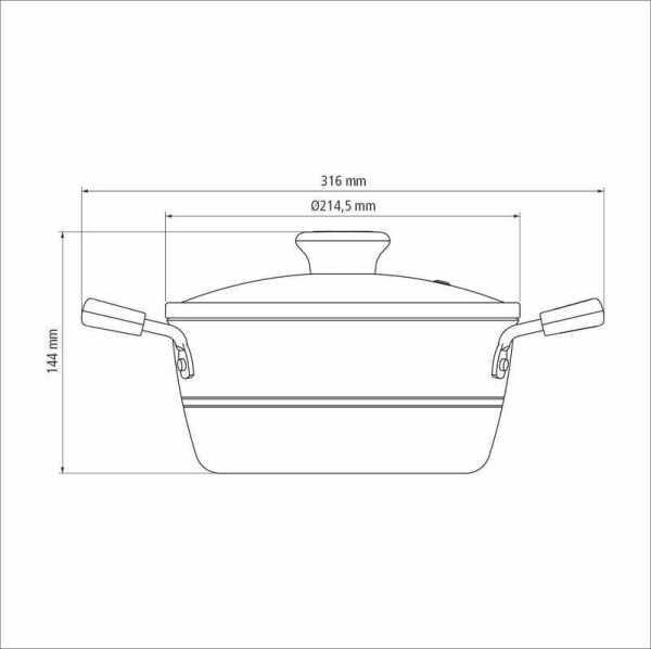 Caçarola Ø 20 cm 2,4 L 20402720 - 2