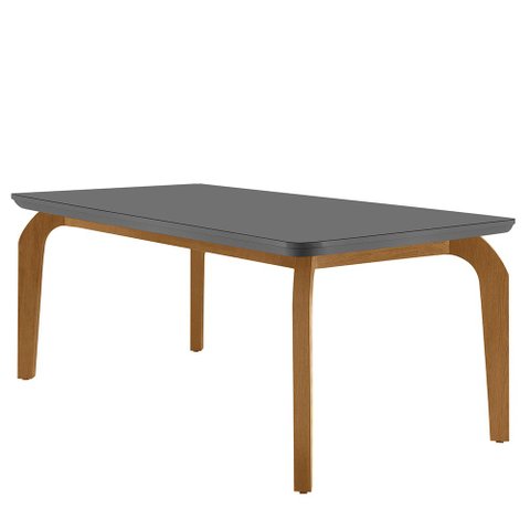 Mesa Sala de Jantar Liz 180cm em Mdf e Vidro com Canto Copo