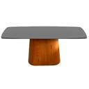 Ver imagem 1 de Mesa de Jantar Cone Retangular 220x120 cm Base Oval laminada em Madeira Freijó Tampo Laqueado - Pret