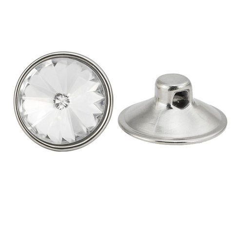 10 Botões Capitonê Strass Tipo Cristal para Estofados Sofá, Cabeceira, Poltrona - Prata