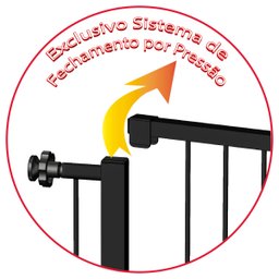 GRADE PORTÃO PET BEBÊ DIVISOR AMBIENTE 70 A 130 CM PRETO - 5