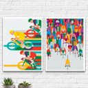 Ver imagem 1 de Kit 2 Quadros Ciclistas Ciclismo 33x24cm - com vidro:Madeira preta