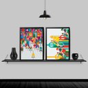 Ver imagem 2 de Kit 2 Quadros Ciclistas Ciclismo 33x24cm - com vidro:Madeira preta