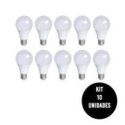 Lâmpada Led 12w Bulbo Fria Kit 10 unidades Soquete E27 Bivolt LUZ BRANCO FRIO 6500K - 1