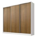 Ver imagem 2 de Guarda-Roupa Casal 100% MDF Madesa Royale 3 Portas de Correr Branco/Rustic Cor:Branco/Rustic