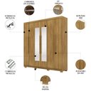 Ver imagem 3 de Guarda Roupa Casal 218cm com Espelho Elegance Nature - Vila Rica