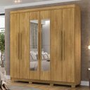 Ver imagem 2 de Guarda Roupa Casal 218cm com Espelho Elegance Nature - Vila Rica