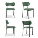 Ver imagem 1 de Conjuto 4 Cadeiras Stela Fixa Courino Verde - Belliv Decor