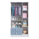 Ver imagem 5 de Conjunto de Quarto de Bebê com Guarda-Roupa 3 Portas e Cômoda Azul Arco-Íris Espresso Móveis Branco