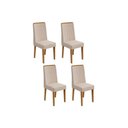 Ver imagem 1 de Kit 4 Cadeiras Sala Jantar Exclusive 4 Un Amêndoa/linho Bege Rinzai - Lopas