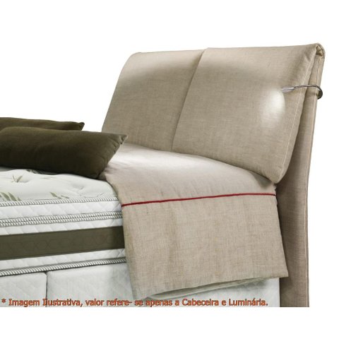 Cabeceira Super Confort Zila Bege com Luminaria King 2,15 Mt (larg) - 49420
