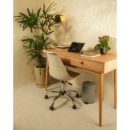 Conjunto com 2 Cadeiras Saarinen Office Nude Empório Tiffany Base em Aço Cromado - 5