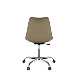Conjunto com 2 Cadeiras Saarinen Office Nude Empório Tiffany Base em Aço Cromado - 2