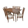 Conjunto Sala de Jantar Mesa 1,60 com 6 Cadeiras Madeira - 1