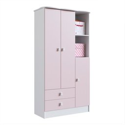 Quarto de Bebê Completo com Guarda-Roupa e Cômoda Arco-Íris Rosa/Branco - 5 Quarto de Bebê Completo com Guarda-Roupa e Cômoda Arco-Íris Rosa/Branco - 5