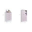 Ver imagem 3 de Quarto de Bebê Completo com Guarda-Roupa e Cômoda Arco-Íris Rosa/Branco
