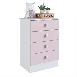 Quarto de Bebê Completo com Guarda-Roupa e Cômoda Arco-Íris Rosa/Branco - 8 Quarto de Bebê Completo com Guarda-Roupa e Cômoda Arco-Íris Rosa/Branco - 8