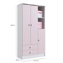 Ver imagem 6 de Quarto de Bebê Completo com Guarda-Roupa e Cômoda Arco-Íris Rosa/Branco