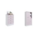 Ver imagem 2 de Quarto de Bebê Completo com Guarda-Roupa e Cômoda Arco-Íris Rosa/Branco