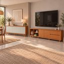 Ver imagem 1 de Conjunto Rack + Buffet Premium Rack Naturalle Buffet Off White/Naturalle Mavaular
