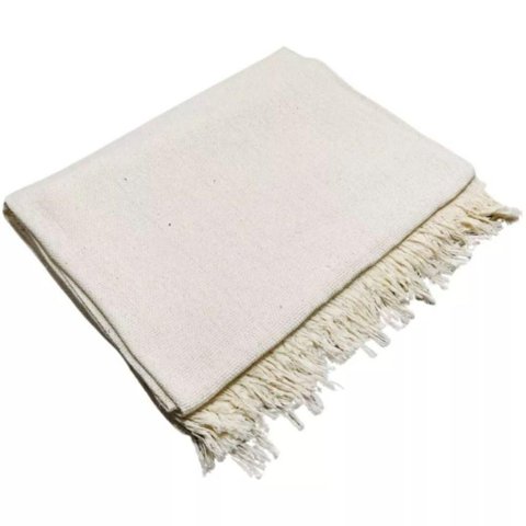 Manta para Sofá 1,70x2,20 Grande para Decorar Sofa Luxo Cama 100% Algodão Várias Cores Branco Cru