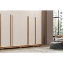 Ver imagem 5 de Guarda Roupa Casal 6 Portas e 6 Gavetas Milanus Freijo/off White - Caemmun