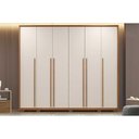 Ver imagem 2 de Guarda Roupa Casal 6 Portas e 6 Gavetas Milanus Freijo/off White - Caemmun
