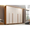Ver imagem 1 de Guarda Roupa Casal 6 Portas e 6 Gavetas Milanus Freijo/off White - Caemmun