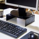 Ver imagem 1 de Apoio de Monitor de Mesa em 6 Cm - Alumínio - Preto Fosco