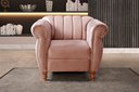 Ver imagem 4 de Poltrona Realeza Chesterfield Cadeira Vintage Decoração Retrô - Veludo Rosê