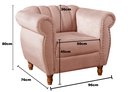 Ver imagem 5 de Poltrona Realeza Chesterfield Cadeira Vintage Decoração Retrô - Veludo Rosê