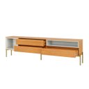 Ver imagem 3 de Rack Mdf 224cm 3 Gavetas e 2 Nichos Freijó/off White R425