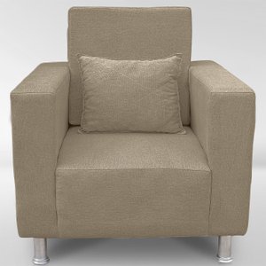 Poltrona Robusta para Sala e Recepção Confortável Reforçada Suede:capuccino