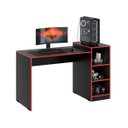 Ver imagem 1 de Mesa Escrivaninha Gamer Zetra para Computador ou Notebook Vermelho Preto