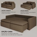 Ver imagem 4 de Sofá Cama Retrátil em Madeira Eucalipto e Bouclê 210cm Uruguai