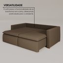 Ver imagem 5 de Sofá Cama Retrátil em Madeira Eucalipto e Bouclê 210cm Uruguai