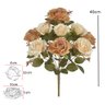 Buque Rosa Diana 9botoes Pessego Outono Cha 40cm Florarte - 3