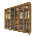 Ver imagem 3 de Guarda-Roupa Casal Valenza 6 Portas 100% MDF com LED e Vidro Naturale - Pnr Móveis