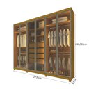 Ver imagem 4 de Guarda-Roupa Casal Valenza 6 Portas 100% MDF com LED e Vidro Naturale - Pnr Móveis