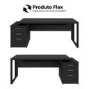 Ver imagem 7 de Mesa Escritório Extensível 170cm a 192cm 3 Gav. Pé Metal F5 