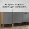 Armário de Cozinha Completa Mdf 12 Portas com Balcão Versalhes Plus - Freijó/gris - 9