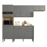 Armário de Cozinha Completa Mdf 12 Portas com Balcão Versalhes Plus - Freijó/gris - 10