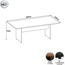 Ver imagem 3 de Mesa Reunião 8 Lugares 200x100cm Retangular Executiva com Pé Painel para Escritório Corporate Preto