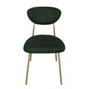 Ver imagem 1 de Cadeira Lívia com Estrutura Dourada em Aço Carbono – Exclusiva Linho Lincoln Verde