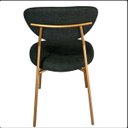 Ver imagem 3 de Cadeira Lívia com Estrutura Dourada em Aço Carbono – Exclusiva Linho Lincoln Verde