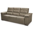 Ver mais imagens de Sofá Retrátil Reclinável 4 Lugares com Molas 2,30m Quantum Suede Velut Tabaco - King House